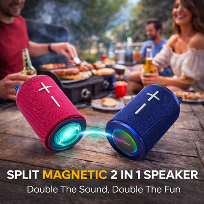 2-in-1 Magnetic Bluetooth Speaker – Powerful Stereo Sound & Portable Party Audio Anywhere