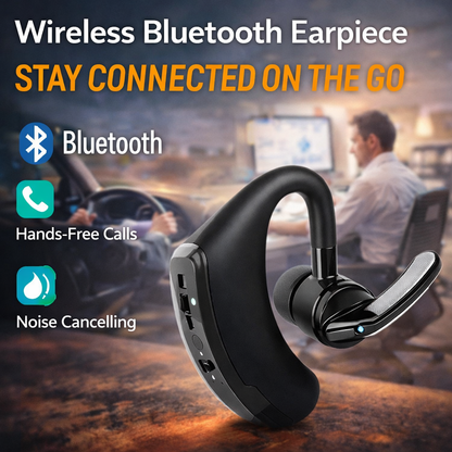Bluetooth Hands-Free Earpiece – Wireless Business Headset with Noise Reduction & Long Battery