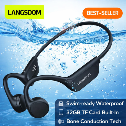 Casque Étanche IPX8 à Conduction Osseuse – Écouteurs Sport pour Natation avec Mémoire 32GB