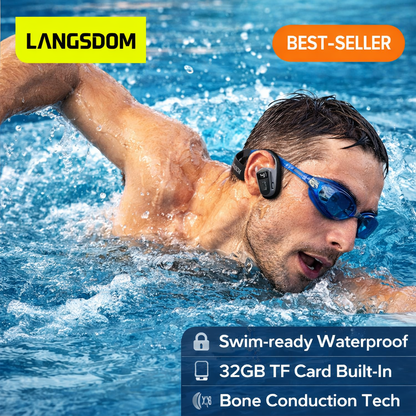 Casque Étanche IPX8 à Conduction Osseuse – Écouteurs Sport pour Natation avec Mémoire 32GB