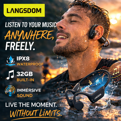 Casque Étanche IPX8 à Conduction Osseuse – Écouteurs Sport pour Natation avec Mémoire 32GB