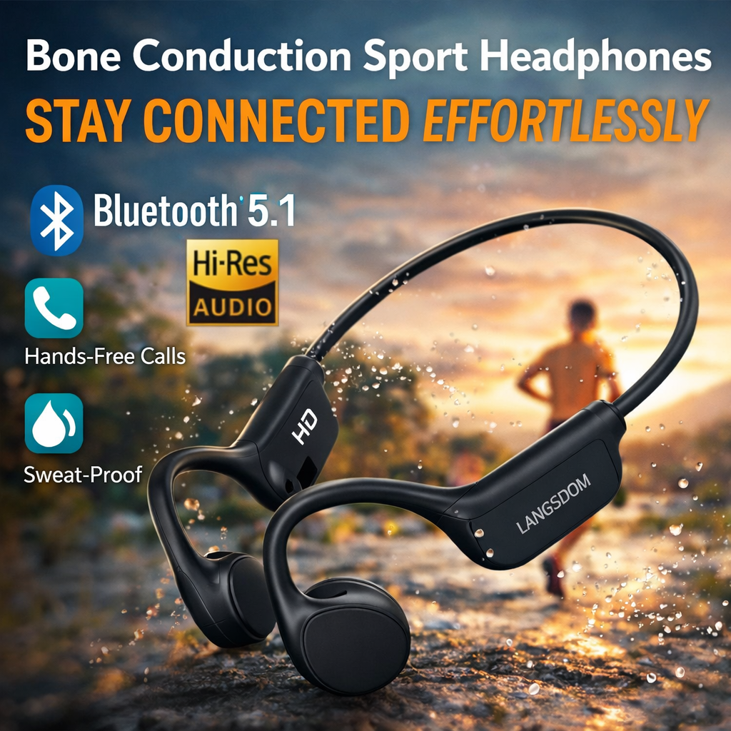Wireless Bone Conduction Sport Headphones with Bluetooth 5.1