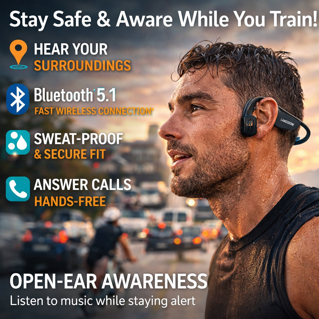 Wireless Bone Conduction Sport Headphones with Bluetooth 5.1